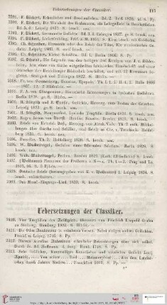 Uebersetzungen der Classiker (Nr. 2410 - 2449)
