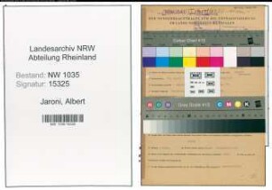 Entnazifizierung Albert Jaroni , geb. 23.04.1899 ()