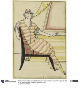 Sitzende modische Frau, für Friedmann & Weber