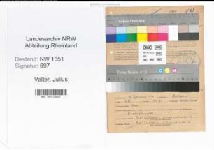 Entnazifizierung Julius Valter , geb. 17.09.1908 (Koch)
