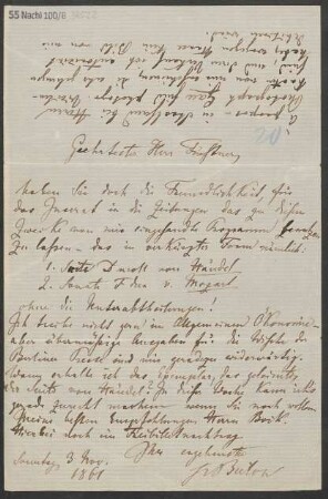 Brief an Adolph Fürstner : 03.11.1861