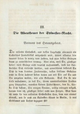 III. Die Abentheuer der Sylvester-Nacht.