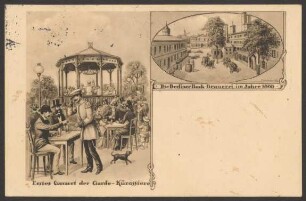 Ansichtskarte "Conzert der Garde-Kürassiere", Berliner Bock-Brauerei