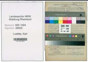 Entnazifizierung Karl Luebke , geb. 30.10.1888 (Schlosser)