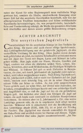 Die assyrischen Jagdreliefs