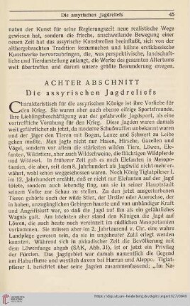 Die assyrischen Jagdreliefs