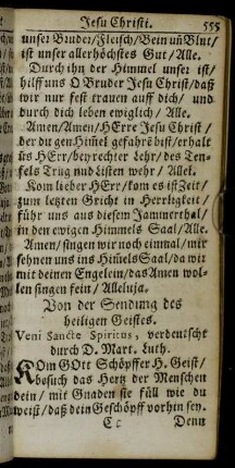 Von der Sendung des heiligen Geistes.