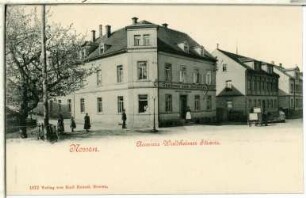 Nossen. Äußere Waldheimer Straße mit Gasthaus Zum Deutschen Krug