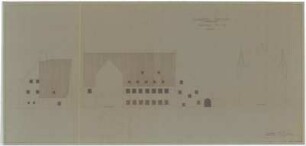 Gsaenger, Gustav; München; Stadtmuseum, Erweiterung - Erweiterung 3. Bauabschnitt, Hofseite Variante I. (Ansicht
