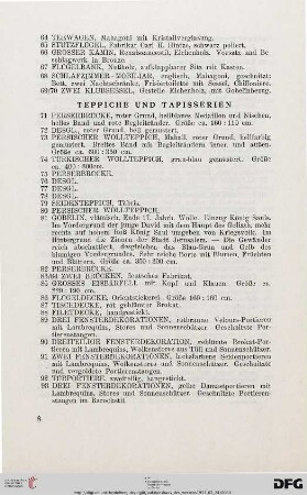 Teppiche und Tapisserien (Nr. 71-104)