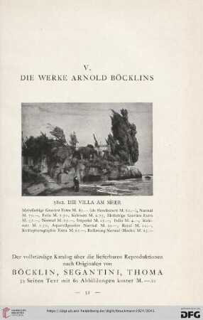 V. Die Werke Arnold Böcklins