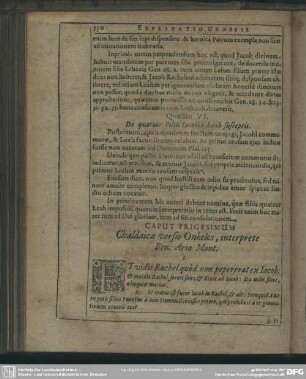 Caput Trigesimum Chaldaica versio Onkelos, interprete Ben. Aria Mont.