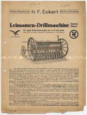 Leinsamen-Drillmaschine