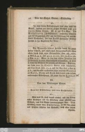 III. Von den Würkungen Gottes.