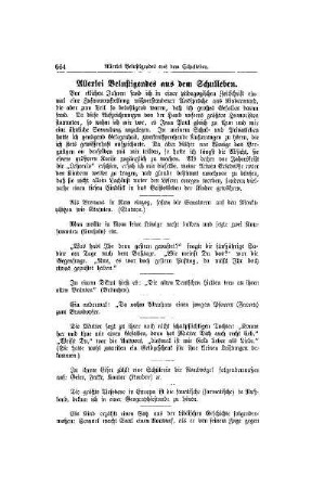 Allerlei Belustigendes aus dem Schulleben