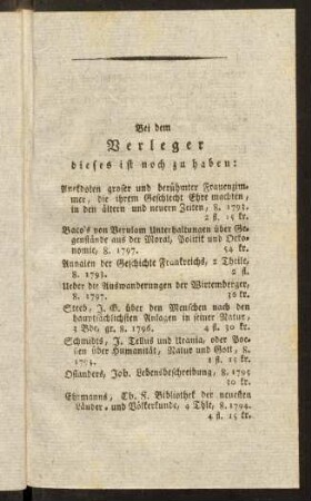 XV-XVI, Bei dem Verleger dieses ist noch zu haben: