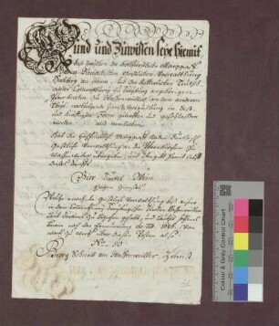 Die geistliche Verwaltung Hochberg und das Deutsch-Ordens-Haus zu Freiburg tauschen Gülten zu Wasenweiler und Ihringen.