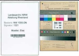 Entnazifizierung Elsa Mueller , geb. 22.11.1911 (Sekretaerin)