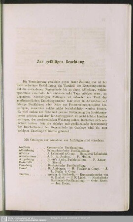 Zur gefälligen Beachtung