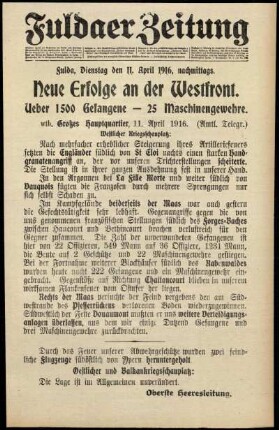 Ausgabe vom Dienstag, den 11. April 1916.