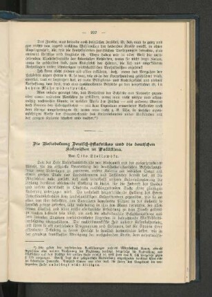 Die Besiedelung Deutsch-Ostafrikas und die deutschen Kolonisten in Palästina