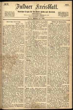 Ausgabe vom Mittwoch, den 07. Mai 1873.