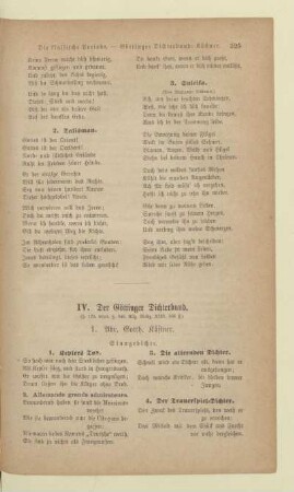 VI. Der göttinger Dichterbund.