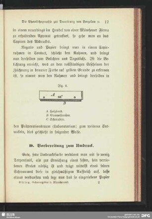 D. Vorbereitung zum Umdruck.