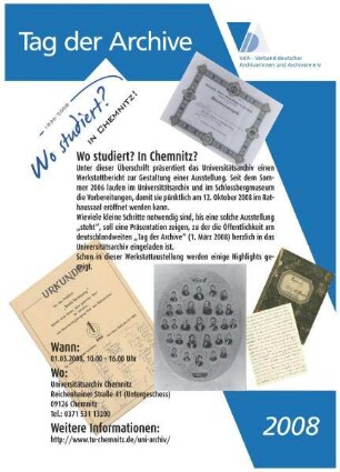 Tag der Archive. Wo studiert? In Chemnitz?