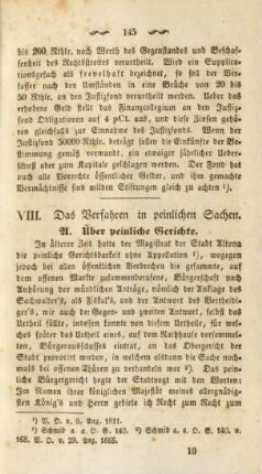 VIII. Das Verfahren in peinlichen Sachen