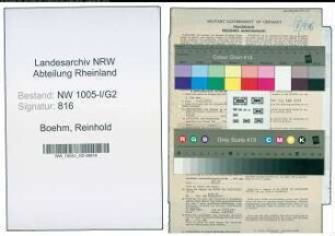 Entnazifizierung Reinhold Boehm , geb. 09.02.1891 (Bankangestellter)