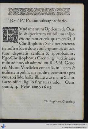 Rev. P. Provincialis approbatio.