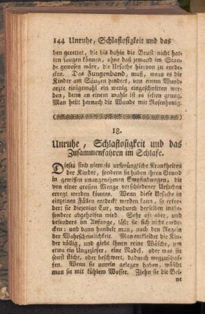 18. Unruhe, Schlaflosigkeit und das Zusammenfahren im Schlafe