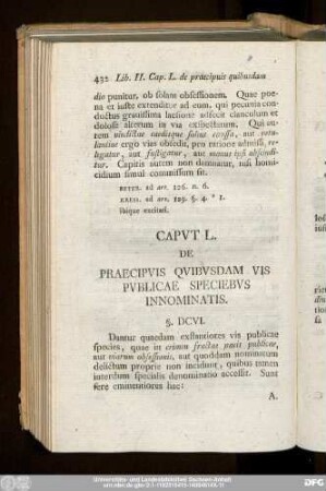 Caput L. De Praecipuis Quibusdam Vis Publicae Speciebus Innominatis.