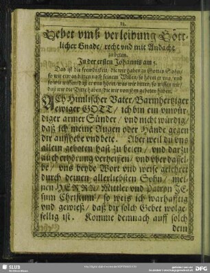 Gebet umb verleihung Göttlicher Gnade, recht und mit Andacht zu beten