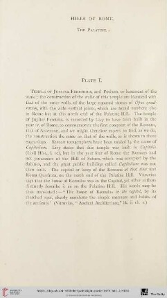 The Palatine (Plate I - X)