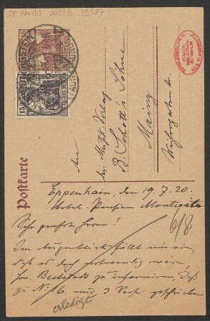 Brief an B. Schott's Söhne : 19.07.1920