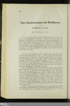 Über Standortsrassen der Waldbäume