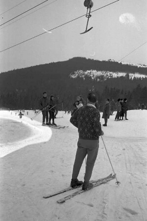 Skibetrieb auf der Hornisgrinde im Schwarzwald.