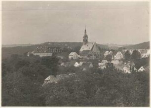 Ansicht von Wechselburg : Wechselburg, Blick auf den Ort mit Schloss und Stadtkirche