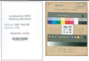 Entnazifizierung Anton Heutmann , geb. 14.05.1915 (Kreisangestellter)