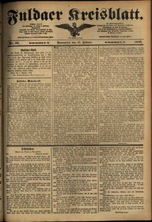 Ausgabe vom Samstag, den 10. Februar 1906.