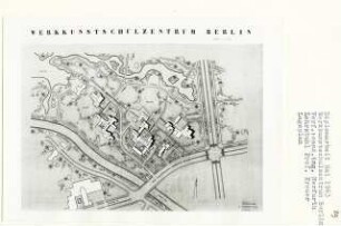 Werkkunstschulzentrum, Berlin-Tiergarten (Diplomarbeit bei Willy Kreuer): Lageplan 1:1000