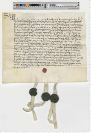 Die Ratsmannen Hinr. Varndorp, Meyne Tobingk und Bartold Witick bekunden einen Vergleich der Gessche, Witwe des Did. Vloetwedels mit Hans Vloetwedel um Erbgut; Procurator der Celler Bürger Hinr. Raven.
