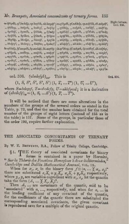 The association concominants of ternary forms.