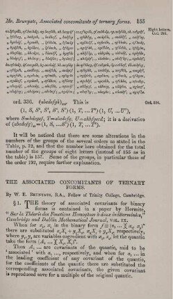 The association concominants of ternary forms.