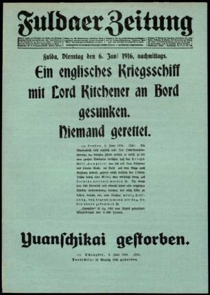 Zweite Ausgabe vom Dienstag, den 06. Juni 1916.