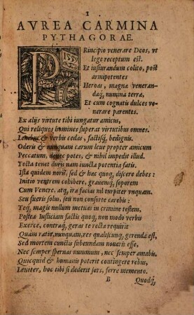 Poemata Pythagorae et Phocylidis