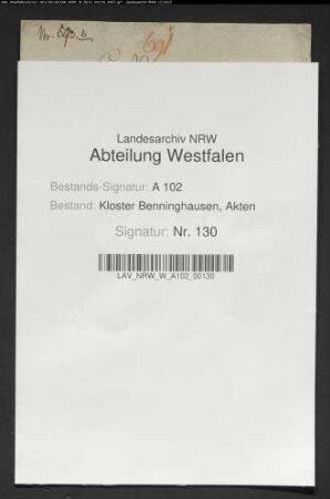Vorladung des Kloster Benninghausen in einem Rechtsstreit gegen von Schorlemer zu Herringhausen