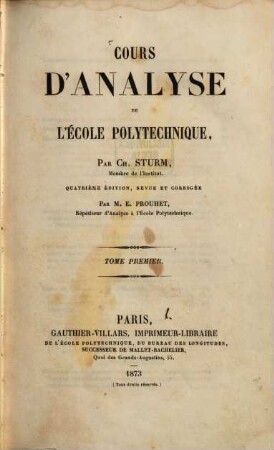 Cours de mécanique de l'École Polytechnique, 1